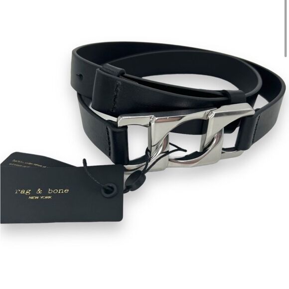 NWT Rag & Bone Olympus Black Leather Belt